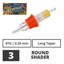 LEGENDS - Tattoo Cartridges - 3 Round Shader 0,30 mm LT -...