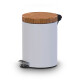 ALDA - pedaalemmer - Roestvrijstalen afvalemmer met houten deksel - 5 liter